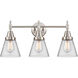 Caden LED 24.25 inch Satin Nickel Bath Vanity Light Wall Light in Clear Glass