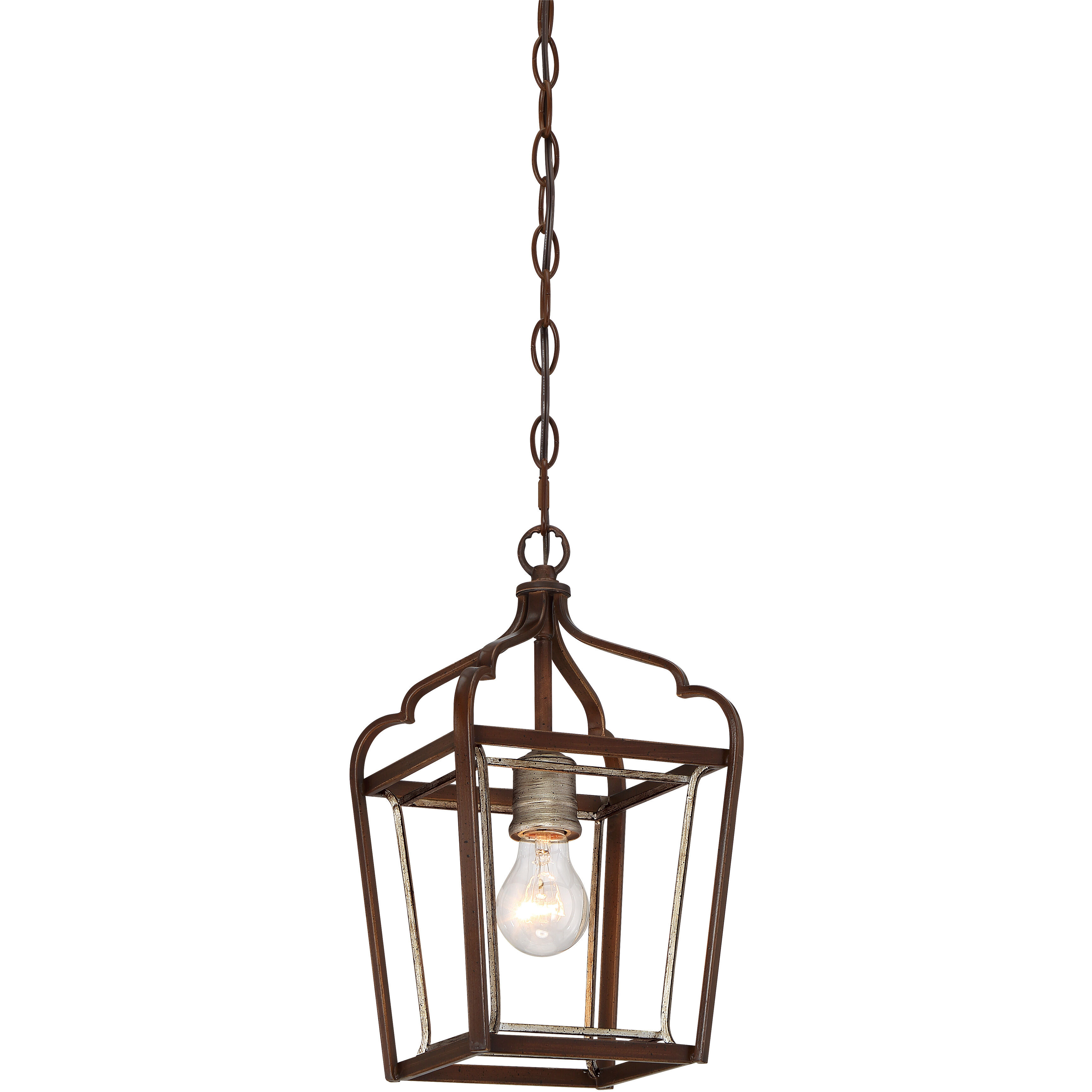 Astrapia 1 Light 7.75 inch Dark Rubbed Sienna/Aged Silver Mini Pendant Ceiling Light