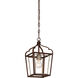 Astrapia 1 Light 7.75 inch Dark Rubbed Sienna/Aged Silver Mini Pendant Ceiling Light