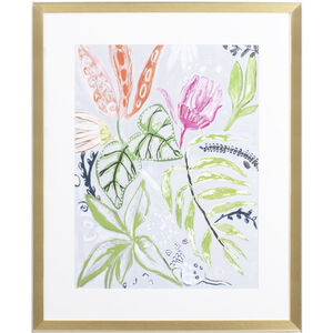 Tropical Blooms Green and Pink and Yellow and Orange Framed Art