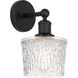 Edison Niagra 1 Light 7 inch Matte Black Sconce Wall Light