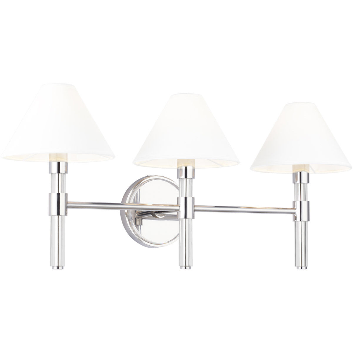 Robert 3 Light 27 inch Polished Nickel / Clear Acrylic Vanity Light Wall Light