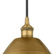 Edison Dome 1 Light 12 inch Brushed Brass Mini Pendant Ceiling Light