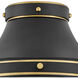 Oliver 1 Light 14 inch Black with Heritage Brass Indoor Flush Mount Ceiling Light