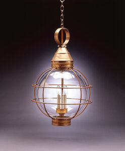 Onion 1 Light 18 inch Verdi Gris Hanging Lantern Ceiling Light in Clear Glass, Medium