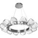 Gem LED 36 inch Classic Silver Chandelier Ceiling Light in 3000K LED, Clear, Radial Ring