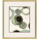 Spectral Green Green and Gray and Metallic and Beige Framed Art