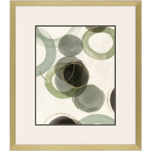 Spectral Green Green and Gray and Metallic and Beige Framed Art