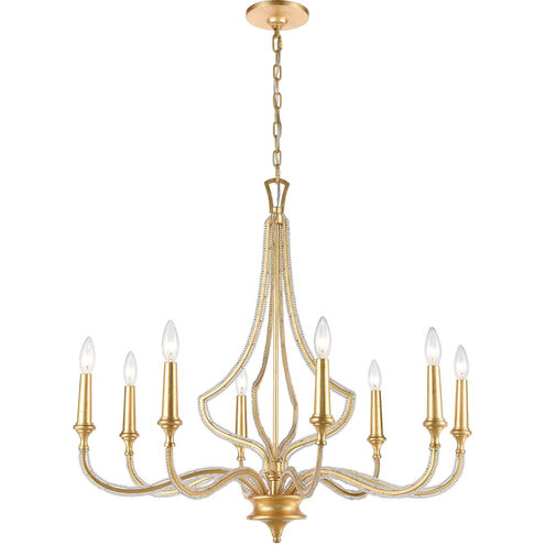 Harry 8 Light 32 inch Parisian Gold Leaf Chandelier Ceiling Light