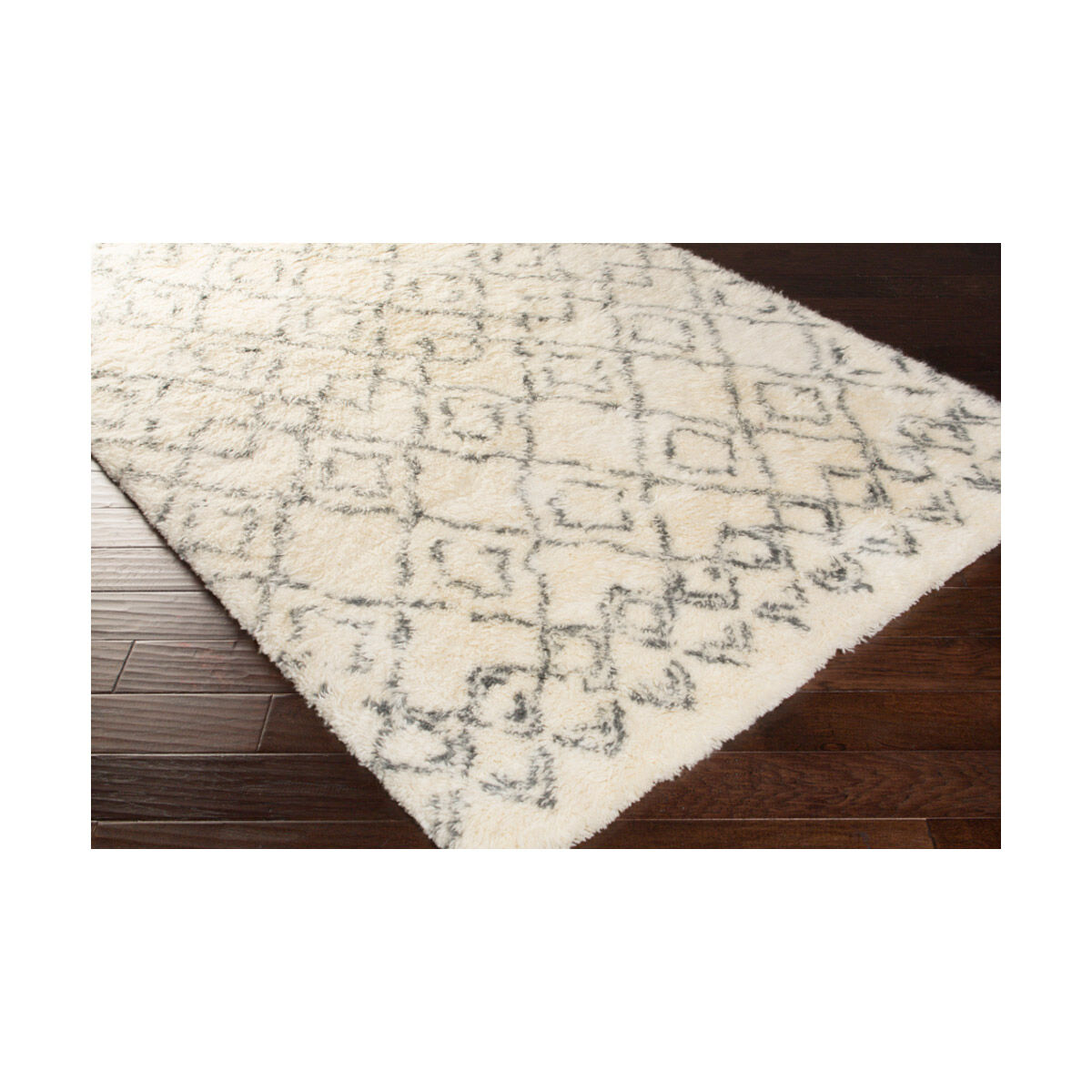Tasman 36 X 24 inch Cream/Dark Green Rugs, Wool