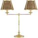 Deauville 25 inch 7 watt Natural and Polished Brass Desk Lamp Portable Light, Suzanne Duin Collection