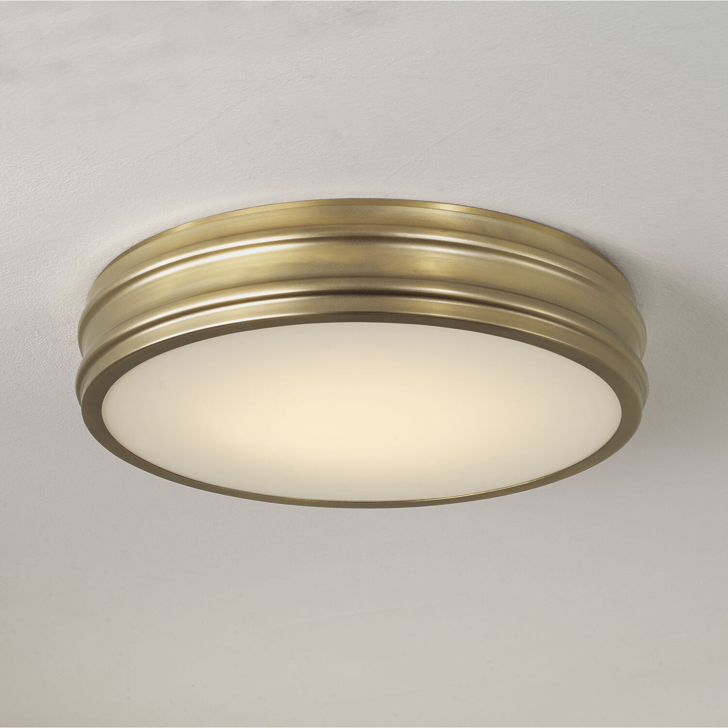 Vale LED 16 inch Aged Brass Flush Mount Ceiling Light