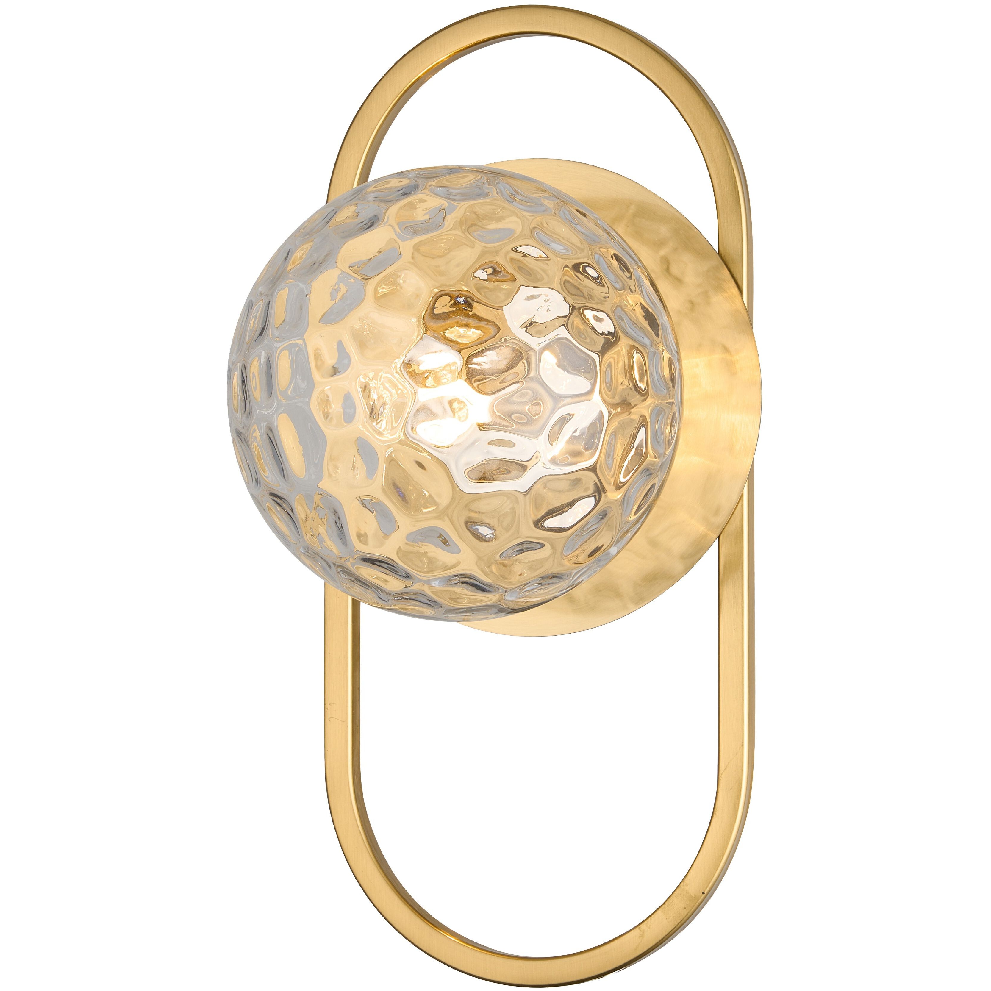 Burlat Decorative Wall Sconce Wall Light in Aged Brass, Clear