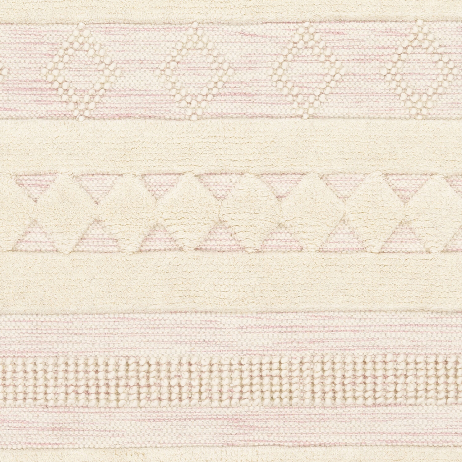 Nairobi 120 X 96 inch Light Pink/Cream/Ivory Handmade Rug in 8 x 10