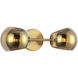 Alora Mood Willow 2 Light 16.75 inch Brushed Gold Bath Vanity Light Wall Light in Copper