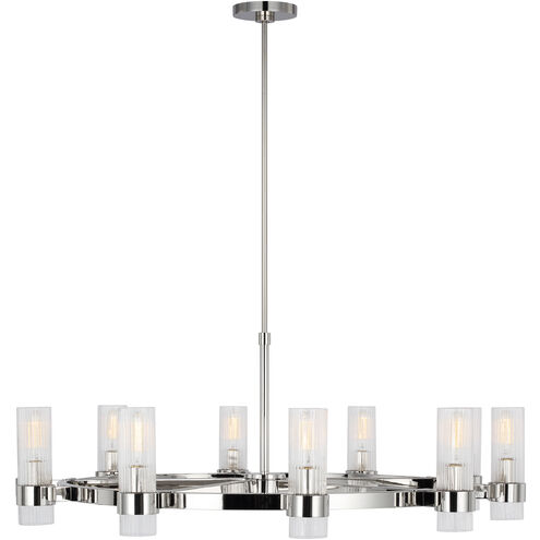 C&M by Chapman & Myers Geneva 8 Light 42 inch Polished Nickel Chandelier Ceiling Light