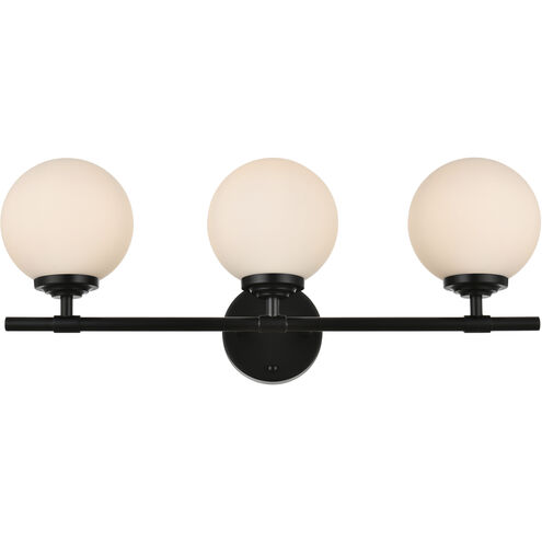 Ansley 3 Light 24 inch Black Bath Sconce Wall Light