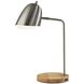 Jude 19.5 inch 40 watt Brushed Steel and Natural Desk Lamp Portable Light, Simplee Adesso