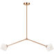 Novo 2 Light 38.75 inch Aged Gold Brass Pendant Ceiling Light in Aged Gold Brass and Opal Glass