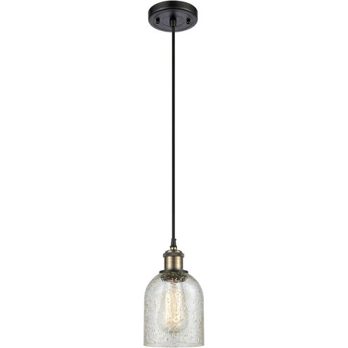 Ballston Caledonia 1 Light 5 inch Black Antique Brass Mini Pendant Ceiling Light in Mica Glass, Ballston