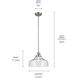 Avery 1 Light Brushed Nickel Pendant Ceiling Light