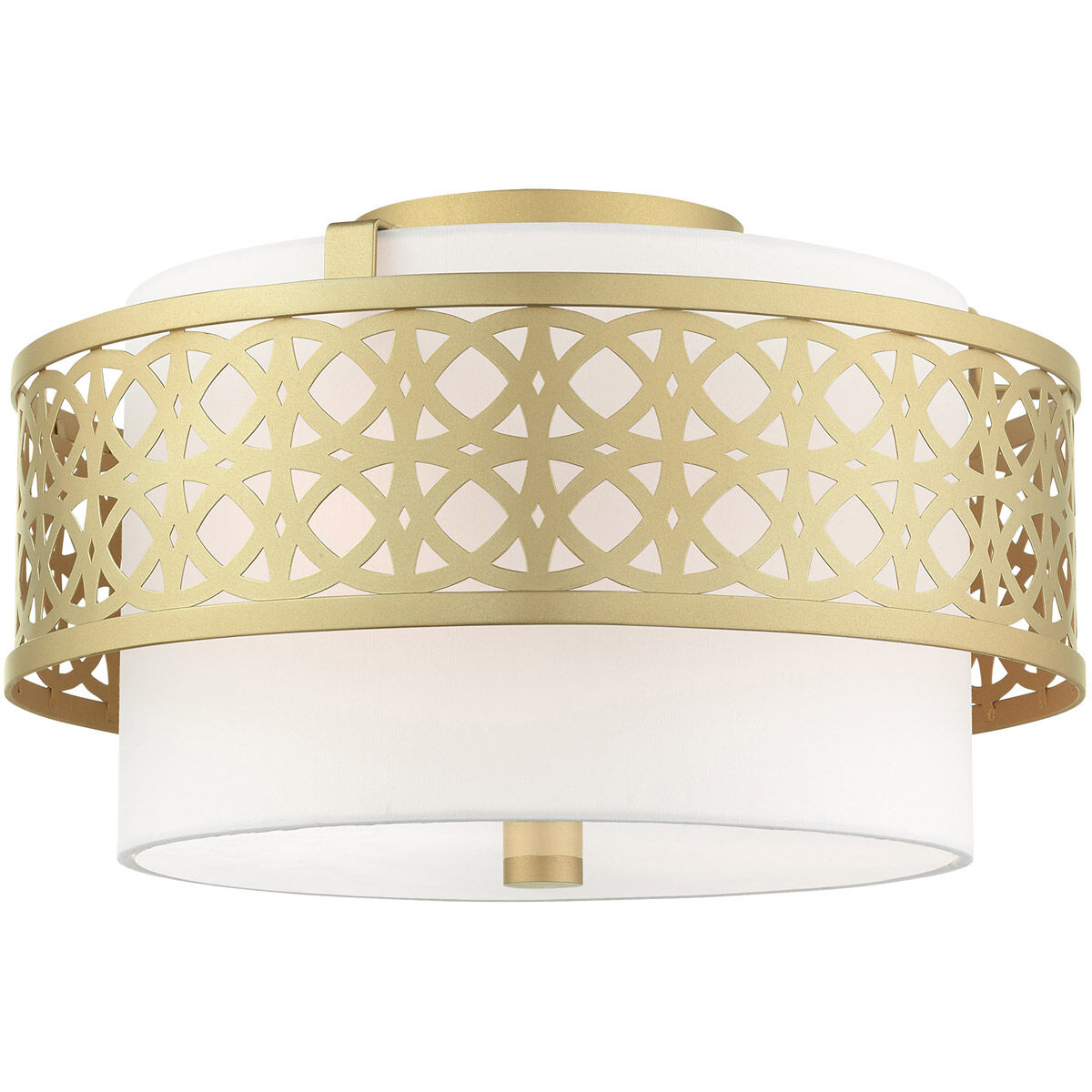Calinda 3 Light 16 inch Soft Gold Semi Flush Ceiling Light