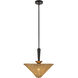 Alora Mood Bridgette 1 Light 16.38 inch Matte Black Pendant Ceiling Light in Matte Black and Rattan, Rattan Shade