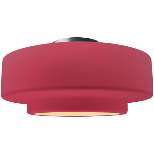 Radiance 1 Light 14.5 inch Cerise and Brushed Nickel Semi Flush Ceiling Light