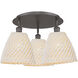 Ballston Bristol Natural 3 Light 20.75 inch Oil Rubbed Bronze Flush Mount Ceiling Light