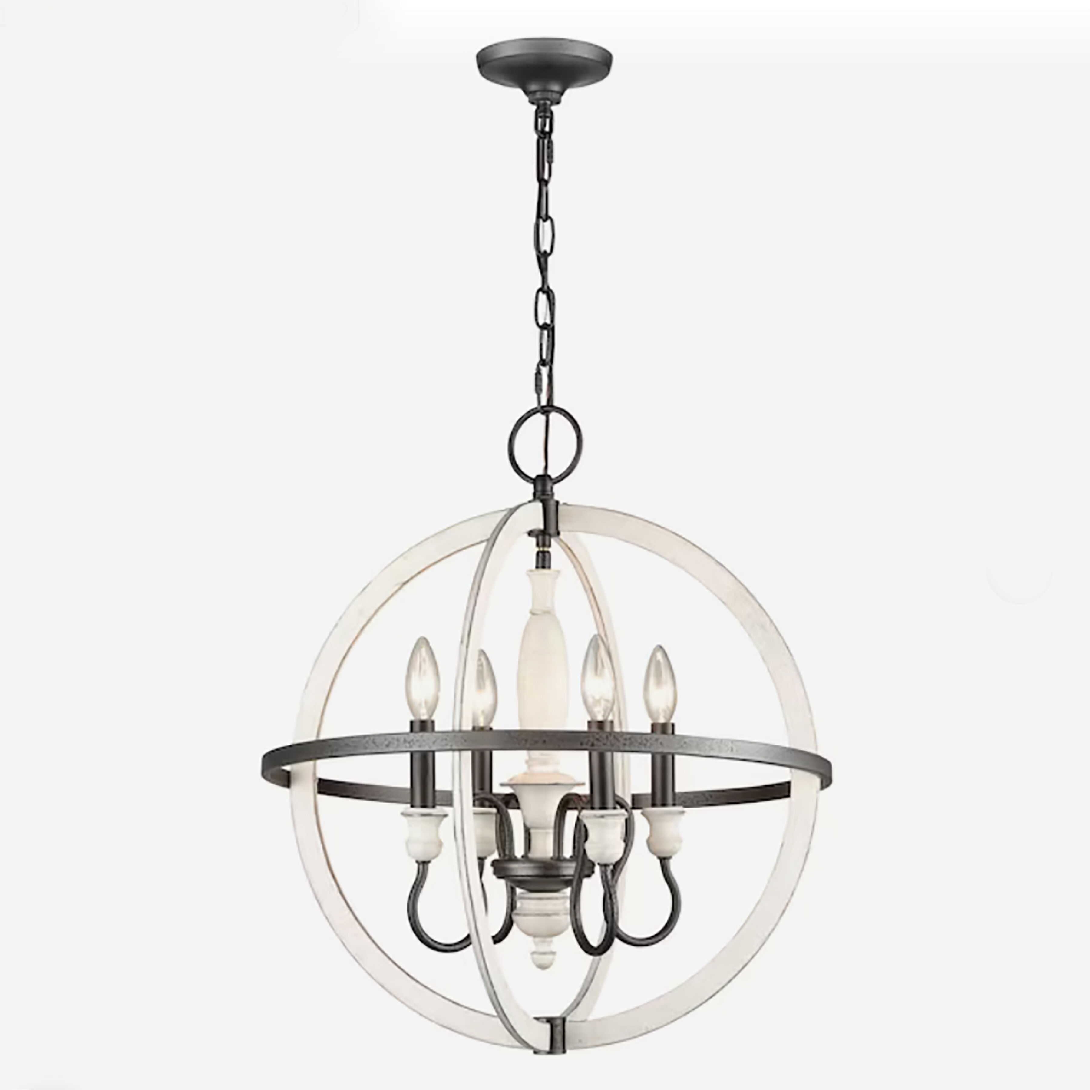 Brownell 4 Light 20 inch Charcoal with Antique White Chandelier Ceiling Light