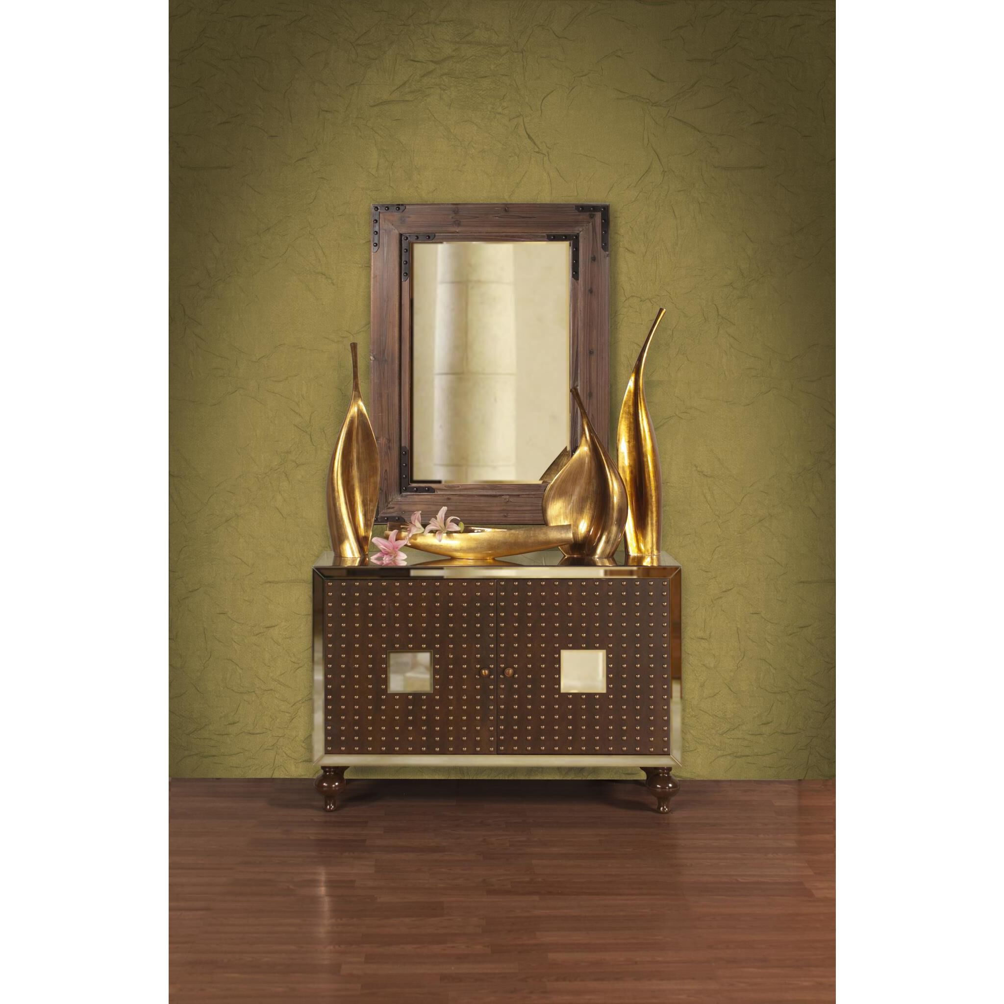 Caldwell 46 X 34 inch Wood and Iron Wall Mirror