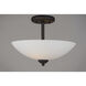 Taylor 2 Light 13 inch Textured Black Semi-Flush Mount Ceiling Light