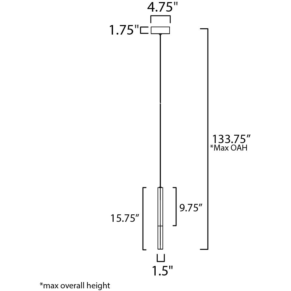 Diaphane LED 1.5 inch Black Single Pendant Ceiling Light