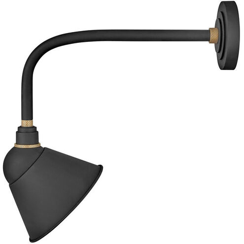 Foundry Sign Light Outdoor Barn Light in Textured Black, Straight Arm