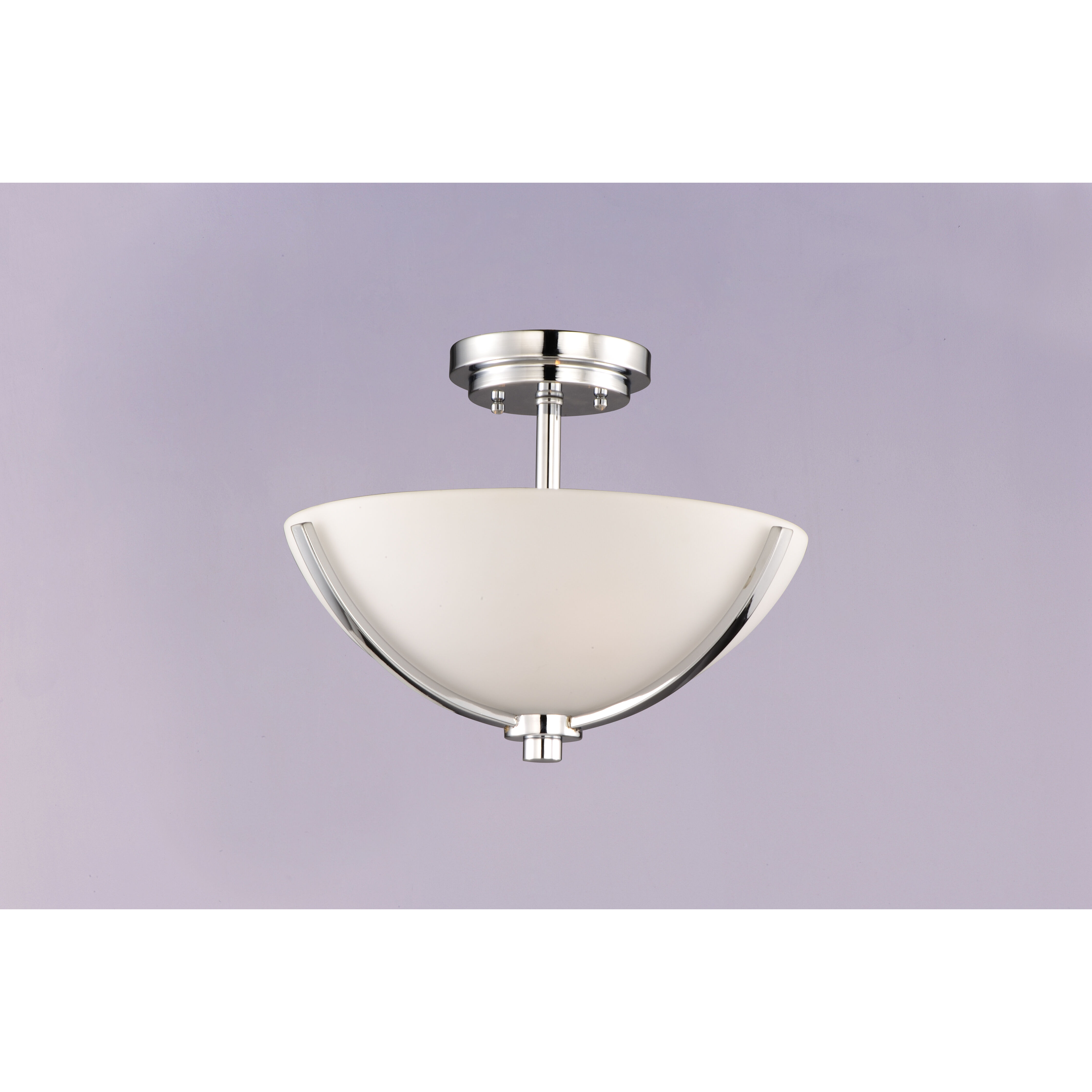 Deven 3 Light 14 inch Satin Nickel Semi Flush Mount Ceiling Light