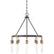 Campbell 10 Light 28 inch Vintage Black with Warm Brass Chandelier Ceiling Light