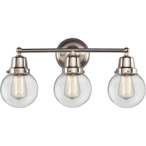 Aditi Beacon 3 Light 22 inch Brushed Satin Nickel Bath Vanity Light Wall Light, Aditi