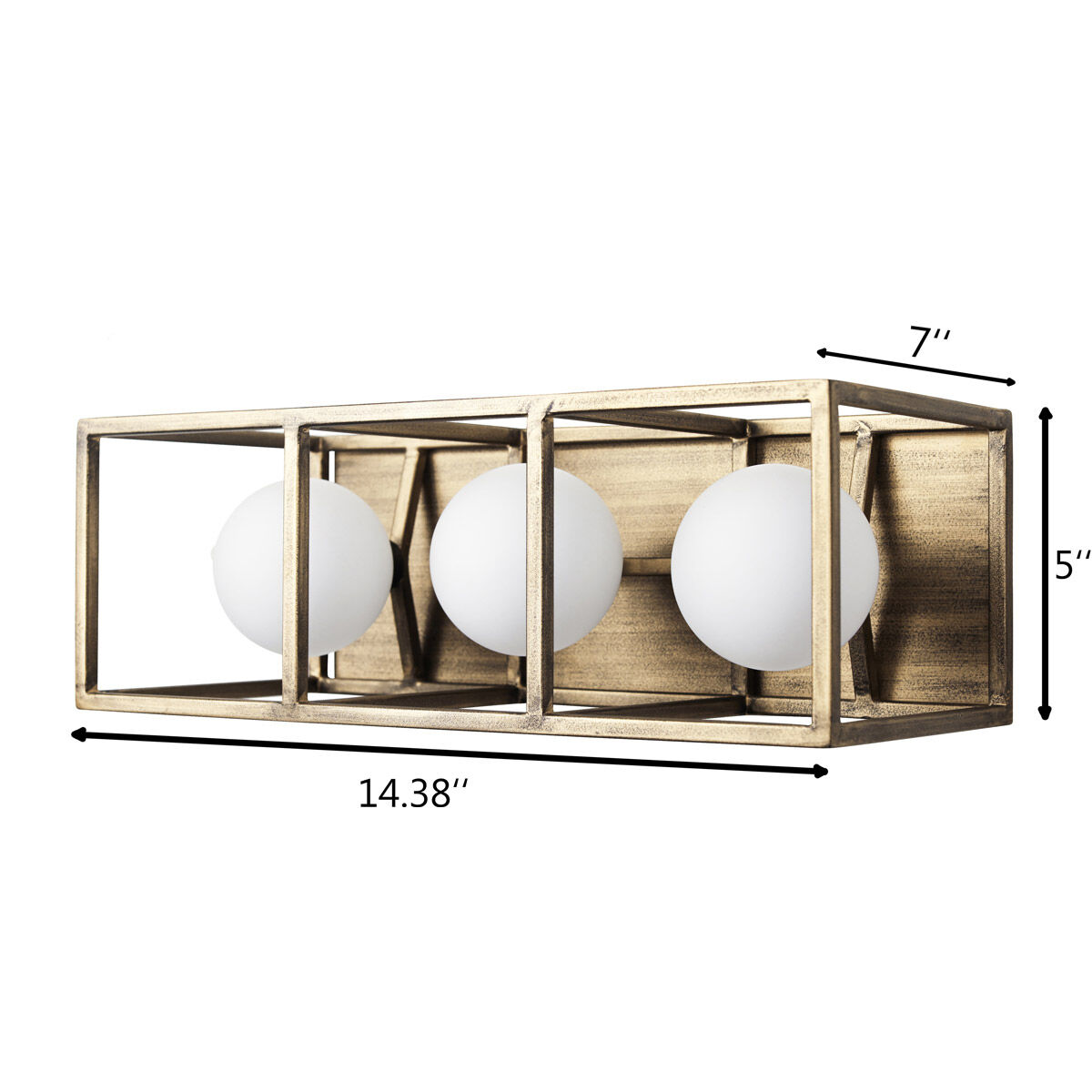 Plaza LED 14.38 inch Havana Gold and Carbon Bath Vanity Wall Light