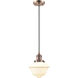 Franklin Restoration Oxford LED 7.5 inch Antique Copper Mini Pendant Ceiling Light in Matte White, Franklin Restoration