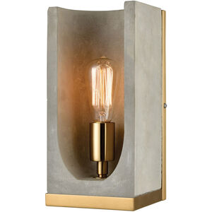 Shortsville 1 Light 6 inch Polished Concrete with Aged Brass Sconce Wall Light