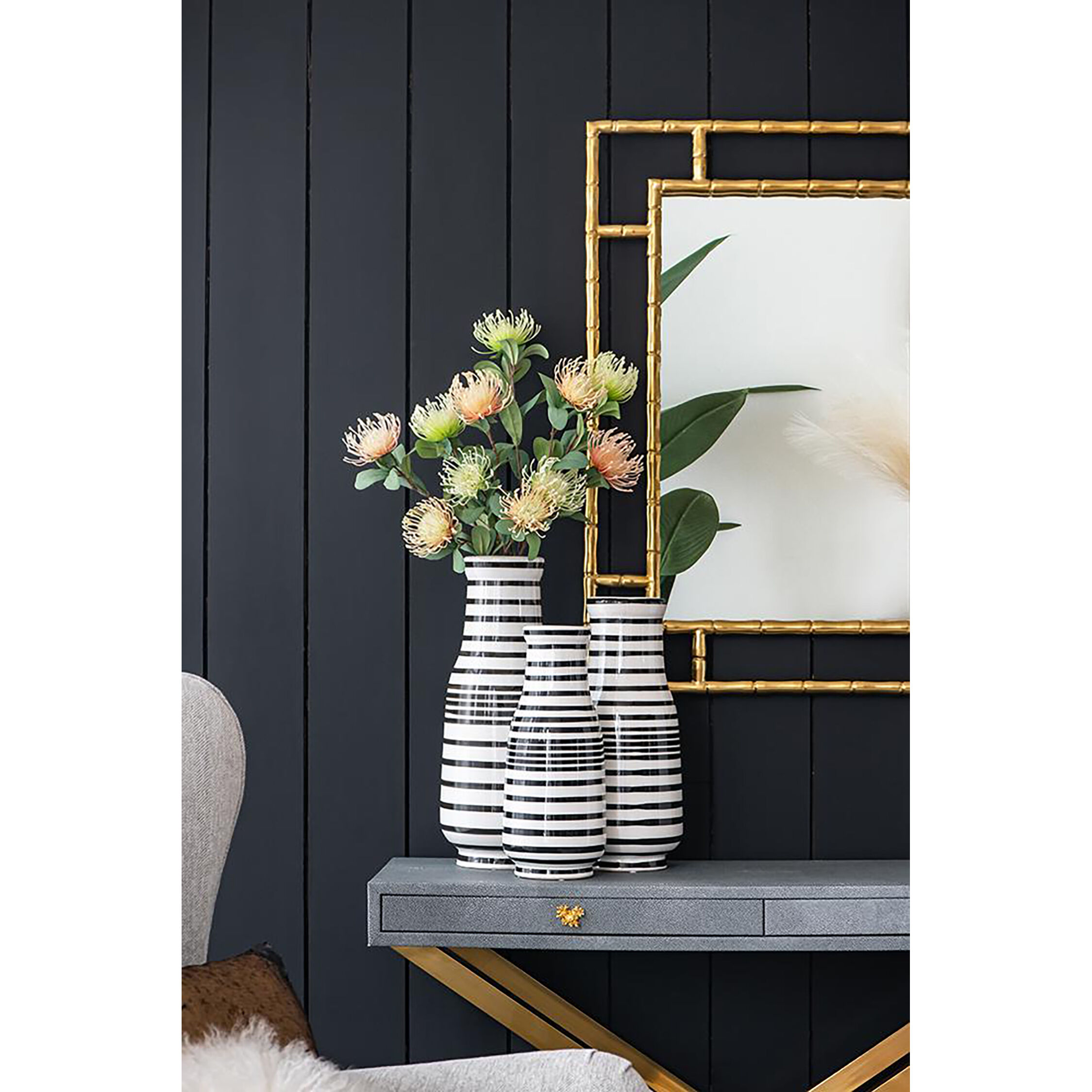 Striped 18 X 7 inch Vase