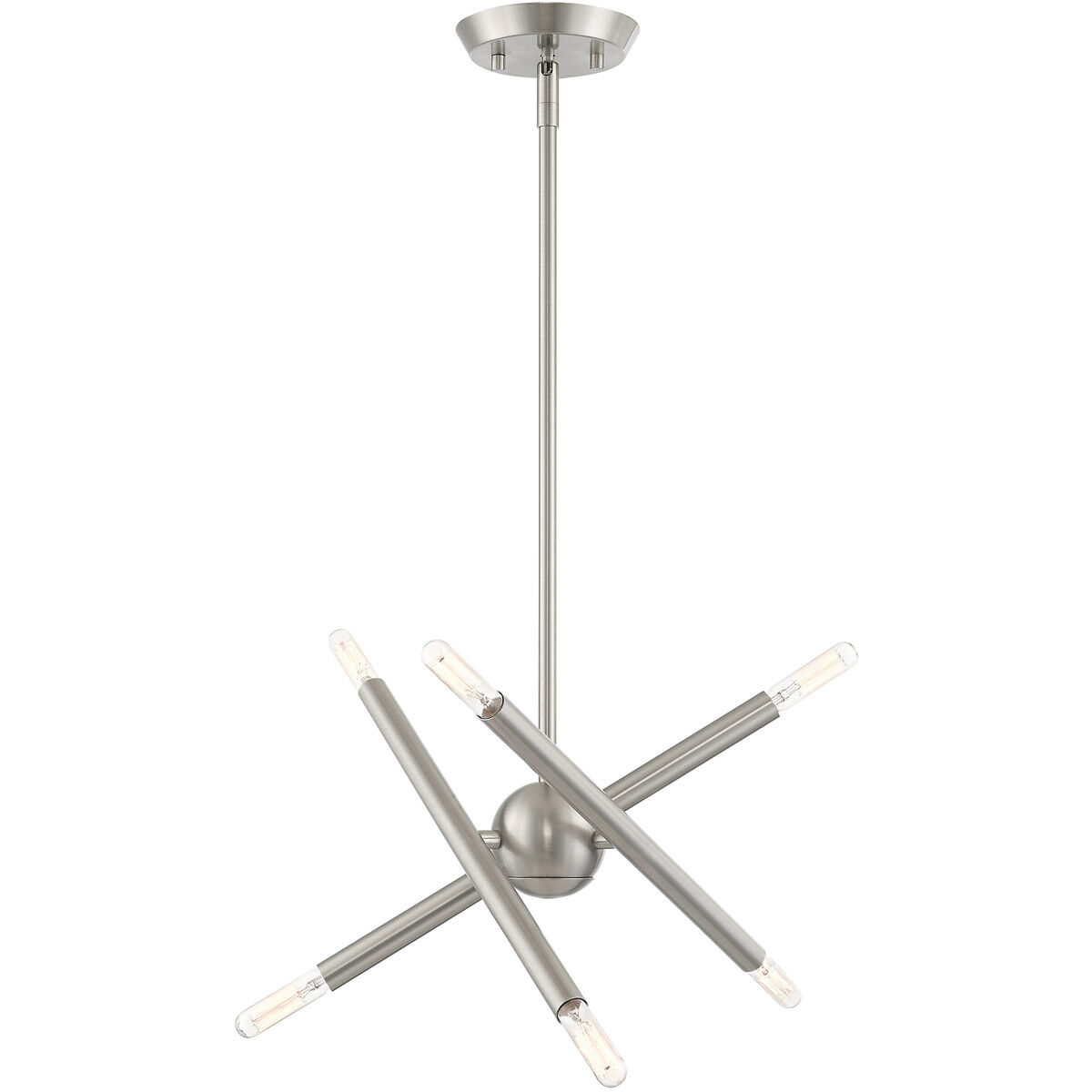 Soho 6 Light 13 inch Brushed Nickel Chandelier Ceiling Light