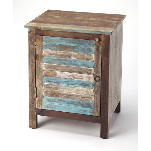 Rustic Shutter Painted Artifacts Chest/Cabinet