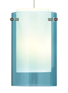 Echo 1 Light 4 inch White Mini Pendant Ceiling Light in Aquamarine, Monopoint, Incandescent