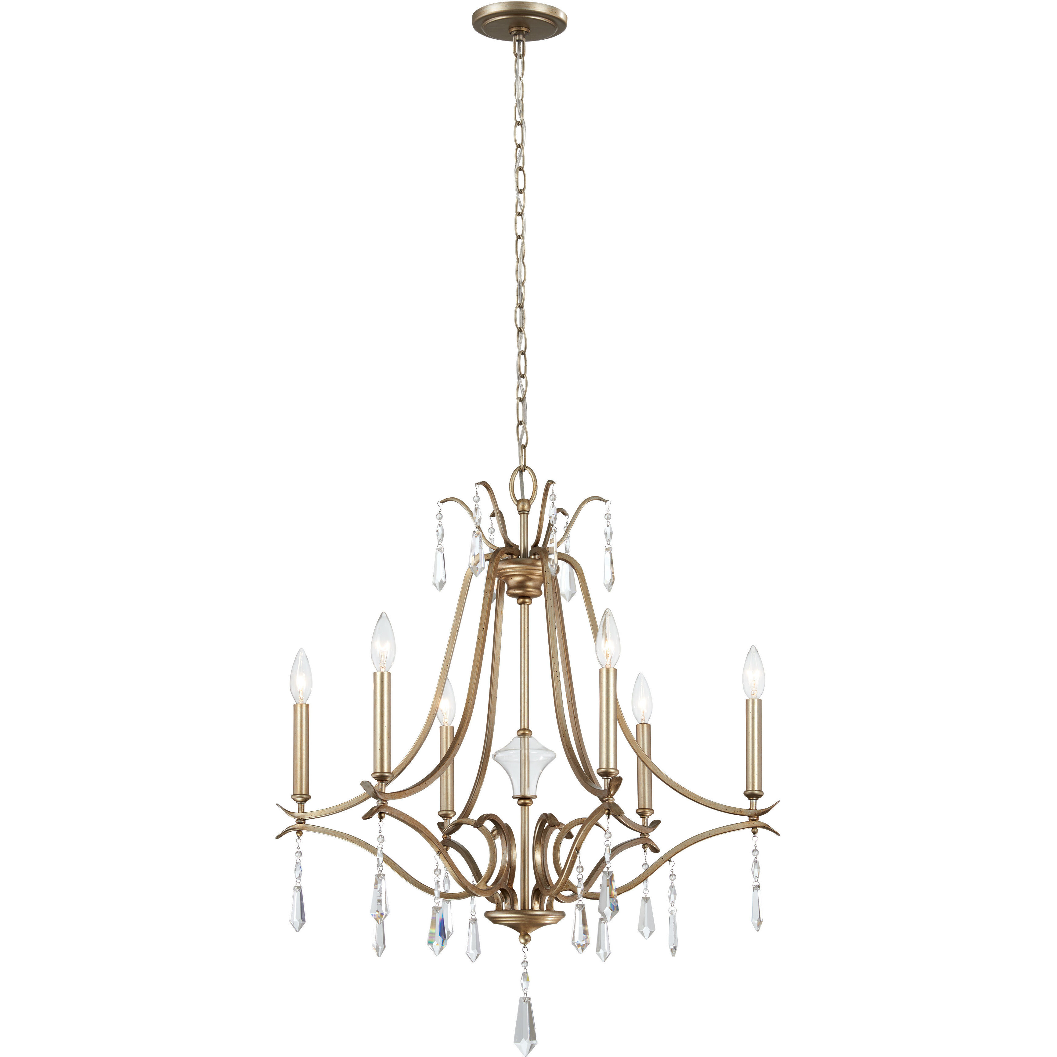Laurel Estate 6 Light 26.75 inch Brio Gold Chandelier Ceiling Light