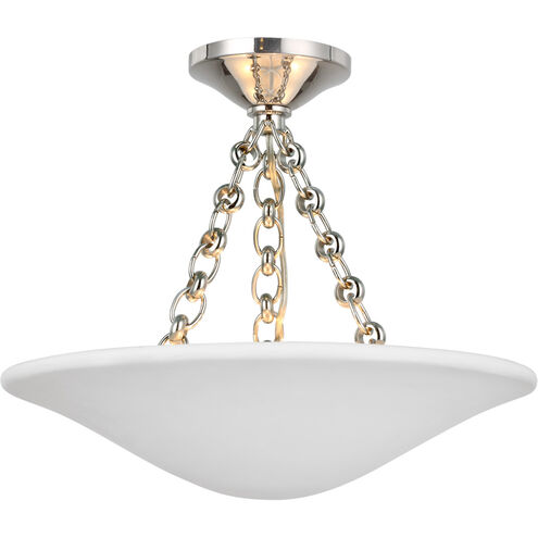 AERIN Mollino LED 16 inch Polished Nickel Semi-Flush Mount Ceiling Light