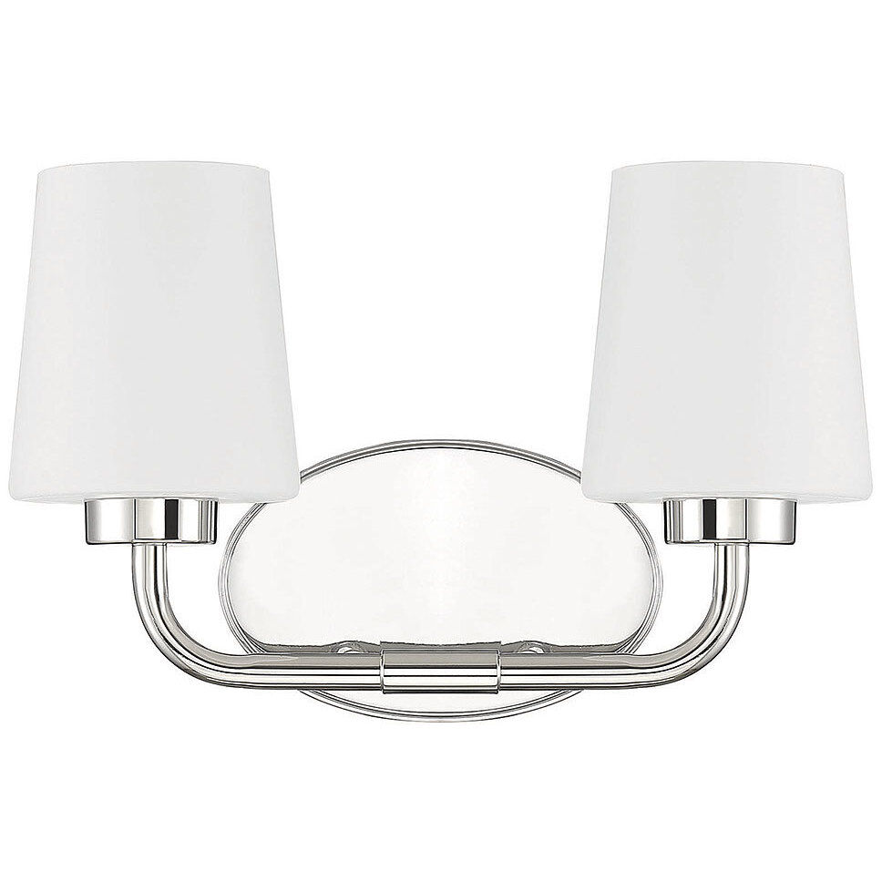 Capra 2 Light 15 inch Polished Nickel Bathroom Vanity Light Wall Light, Essentials
