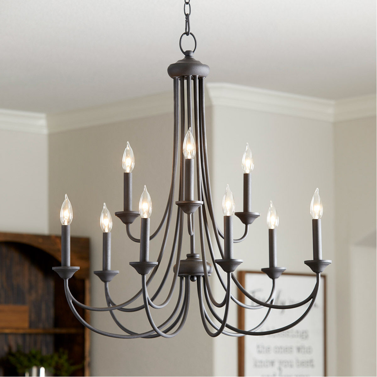 Brooks 9 Light 29 inch Noir Chandelier Ceiling Light
