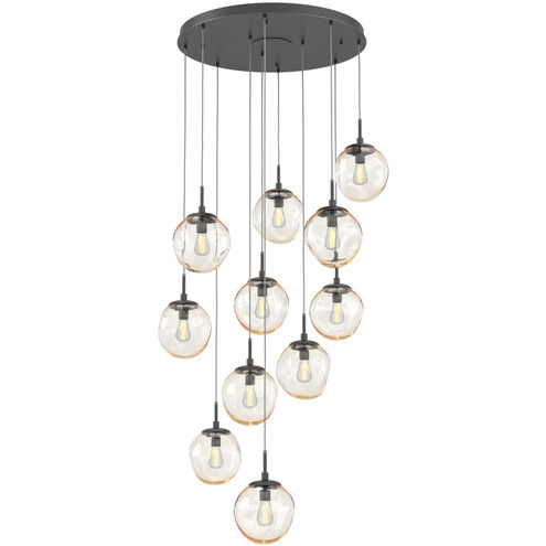 Aster Incandescent 11 Light Graphite Chandelier Ceiling Light, Round Multi-Port