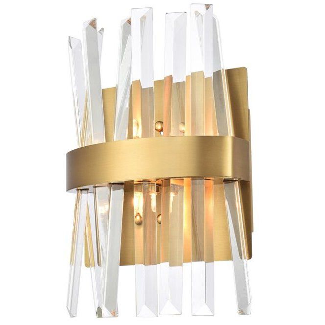 Serephina 2 Light 8 inch Satin Gold Bath Sconce Wall Light